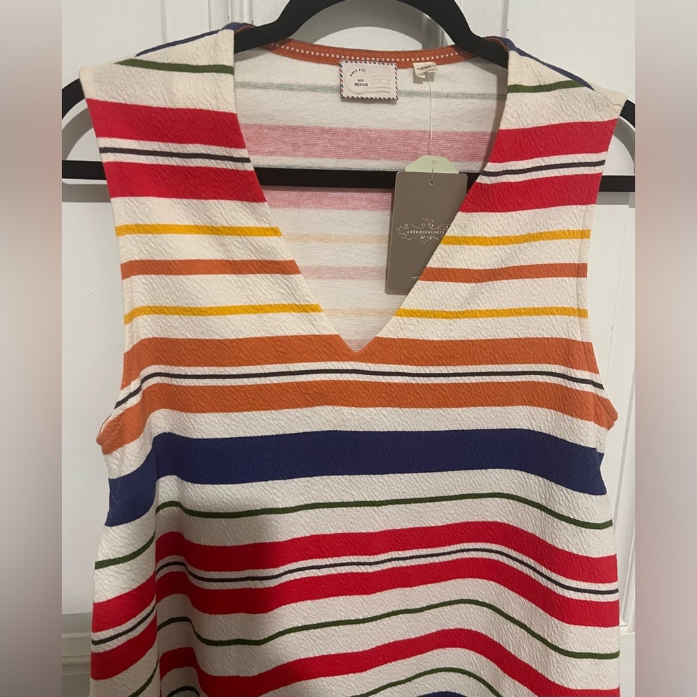 Anthropologie Postmark Monterey Multicolored Striped Sleeveless Top Size Medium - Picture 8 of 15